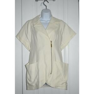 Walter Baker Cotton Twill White Jacket Zip Front